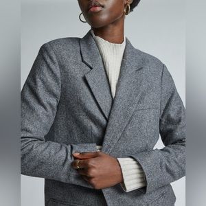 The Italian Wool Oversized Blazer by Everlane, grey herringbone size 8